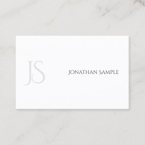 Elegant Modern Monogrammed Minimalistic Template Business Card