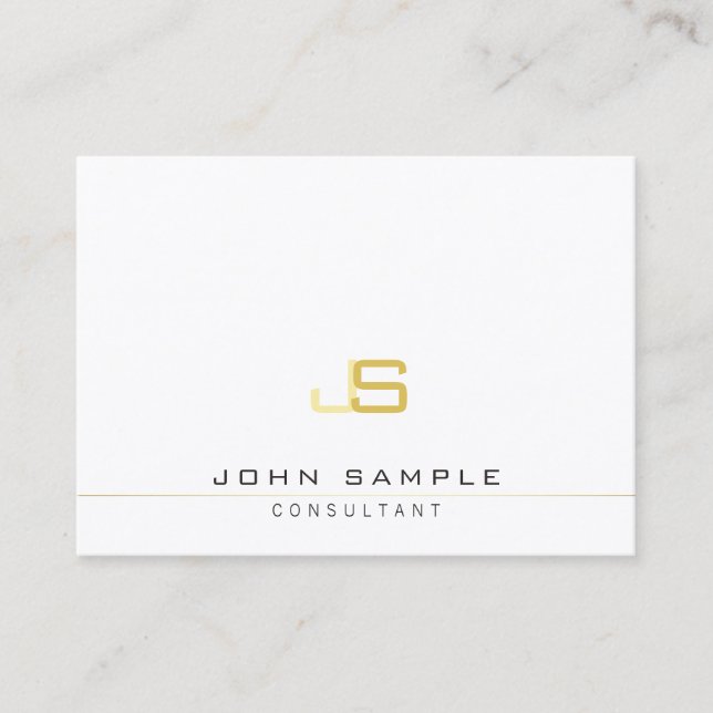 Elegant Modern Monogrammed Template Professional Business Card (Front)