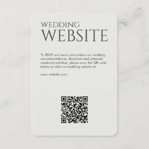 Elegant Modern Moss Green Wedding Enclosure Card