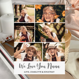 Elegant Modern Mothers Day Grandma Photo Collage Holiday Card