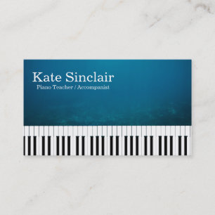 Elegant Modern Music Professional Piano Teacher Business Card