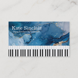 Elegant Modern Music Professional Piano Teacher Business Card