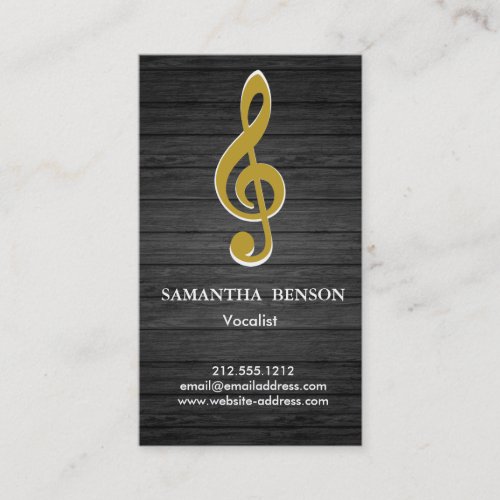 Elegant Modern Musical Clef Logo Vocalist Singer Business Card