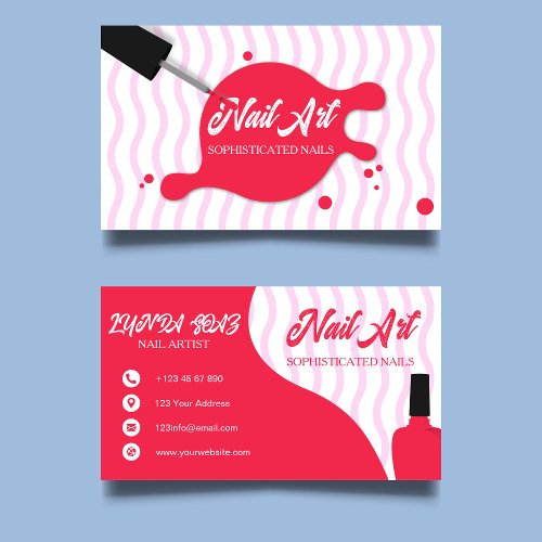 Elegant Modern Nail Artist Business Card