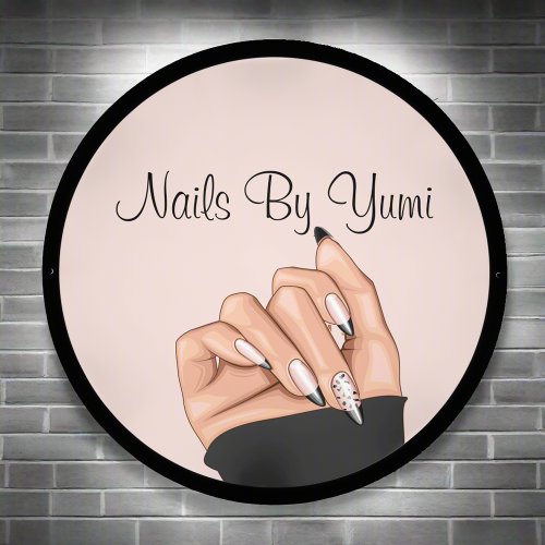 Elegant Modern Nail Artist Salon Professional LED Sign