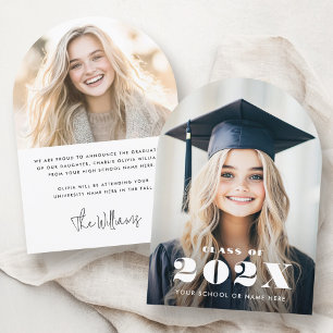 Elegant modern name photo graduation announcement