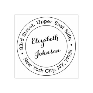 Elegant Modern Name Return Address Personalized Rubber Stamp
