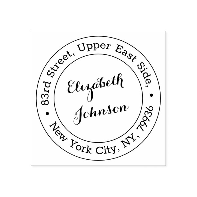 Elegant Modern Name Return Address Personalized Rubber Stamp (Imprint)