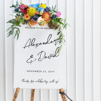 Elegant & Modern Names In Script Welcome Foam Board
