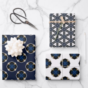 Elegant Modern Nautical Navy and White  Wrapping Paper Sheets