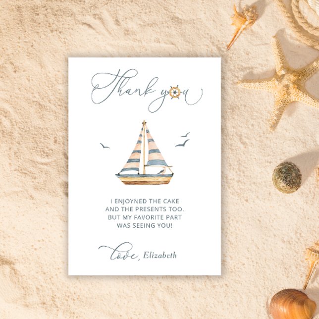 Elegant Modern Nautical Sailboat Thank You Card (Creator Uploaded)