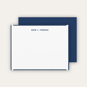 Elegant Modern Navy Blue Border Note Card