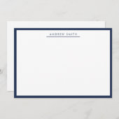 Elegant Modern Navy Blue Border Professional Note Card | Zazzle