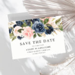 Elegant Modern Navy & Blush All Seasons Wedding Save The Date<br><div class="desc">Elegant Modern Navy & Blush All Seasons Wedding Save the Date 

See our store for the matching invitation,  RSVP and more</div>