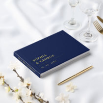 Elegant Modern Navy Wedding Guest Book