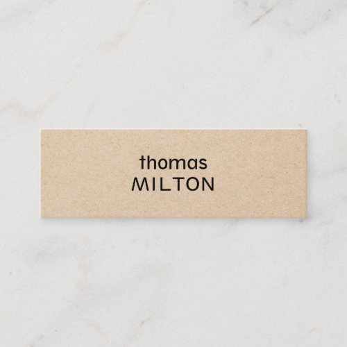 Elegant Modern Networking Faux Kraft Paper & Black Mini Business Card