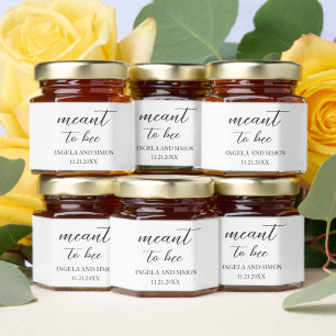 Elegant Modern Neutral Wedding Honey Jar Favors