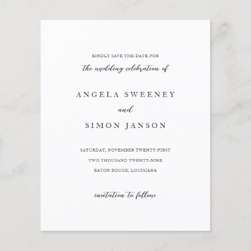Elegant Modern Neutral Wedding Save the Date Flyer