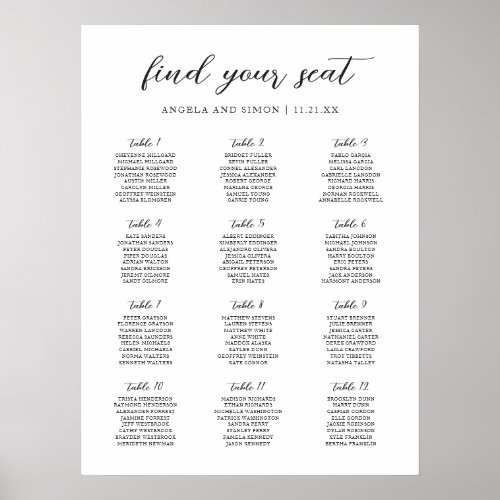 Elegant Modern Neutral Wedding Seating Chart