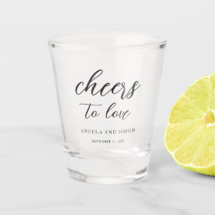 Elegant Modern Neutral Wedding Shot Glass