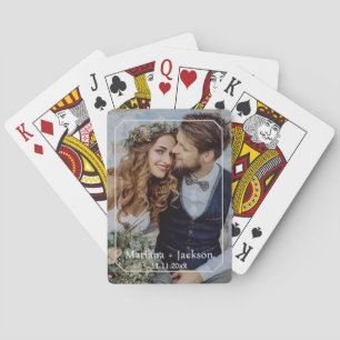 elegant modern newlyweds photo wedding favors poker cards