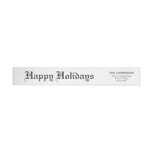 Elegant Modern Newspaper Merry Christmas Wrap Around Label