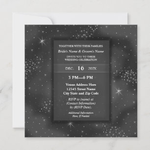 Elegant Modern Night Sky Galaxy Wedding Party Invitation