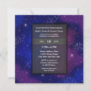Elegant Modern Night Sky Galaxy Wedding Party Invitation