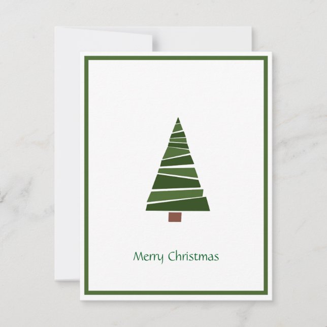 Elegant Modern Non Photo Christmas Tree Holiday Card (Front)