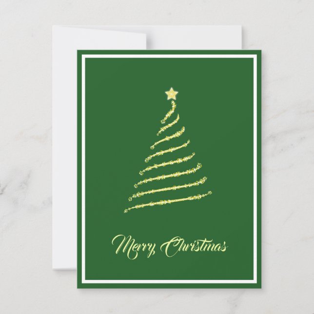 Elegant Modern Non Photo Christmas Tree Holiday Card (Front)