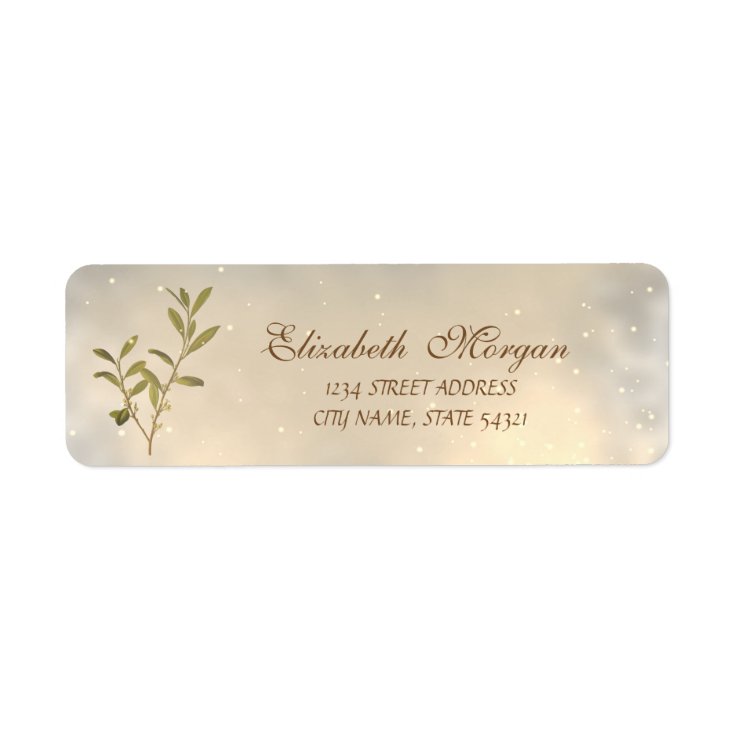 Elegant Modern Olive Branch Address Label Zazzle