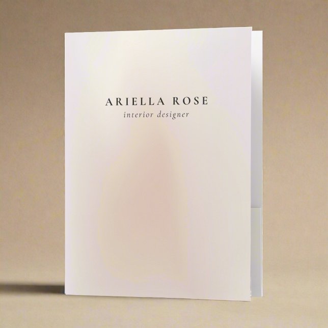 Elegant Modern Ombre Beige Salon Professional  Pocket Folder (Creator Uploaded)