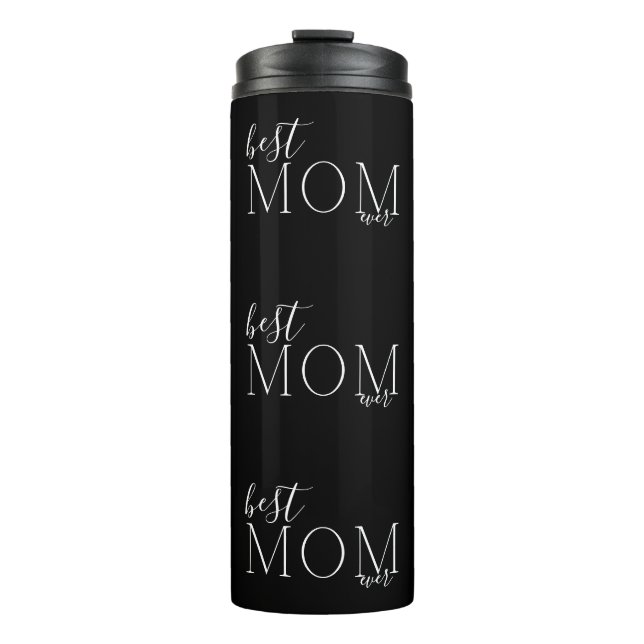 Elegant Modern Onyx best MOM ever Tiled Thermal Tumbler (Front)
