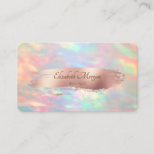 Elegant Modern,Opal,Rose Gold Brush Stroke Business Card