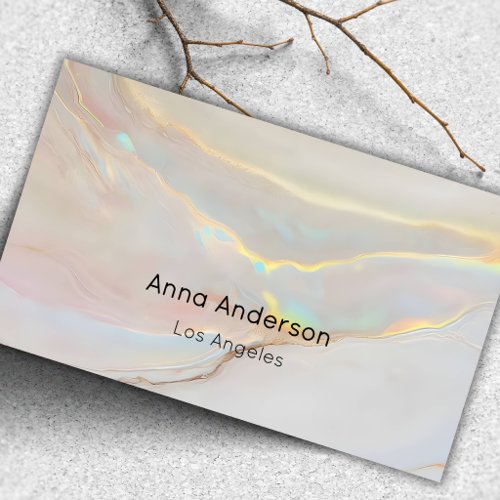 Elegant Modern Opal Stone Faux Gold Makeup  Business Card