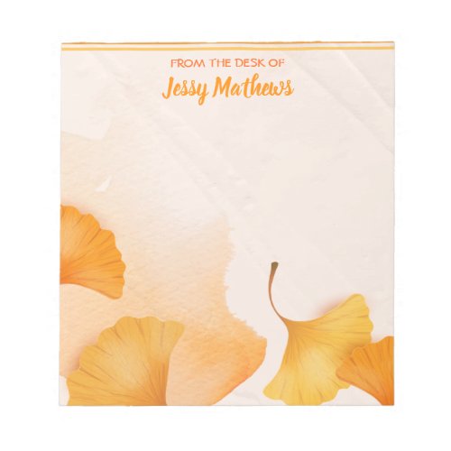 ELEGANT MODERN ORANGE FLORAL WATERCOLOR TEMPLATE NOTEPAD