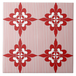 Elegant, modern, ornamental, burgundy, white ceramic tile