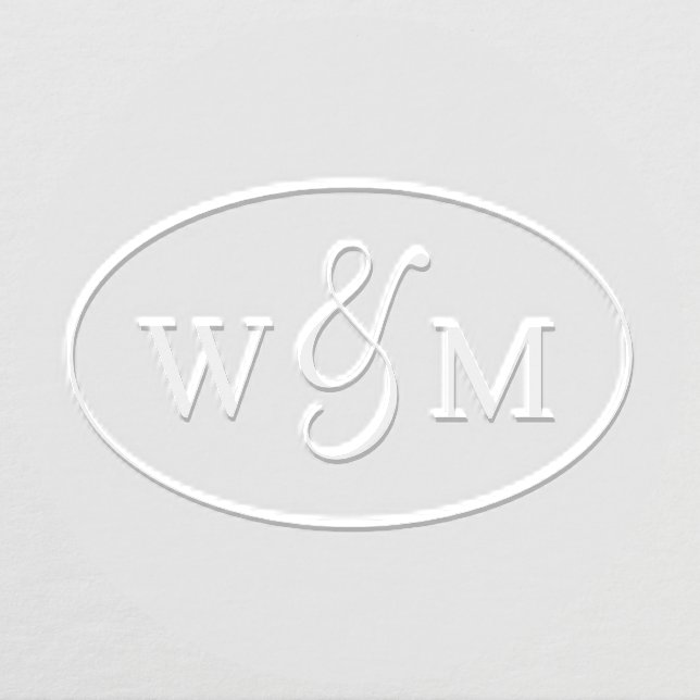 Elegant Modern Oval Luxury Wedding Monogram  Embosser (Design)