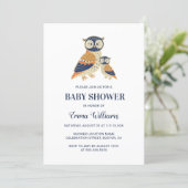 Elegant Modern Owl Baby Shower Invitation - Tribal (Standing Front)