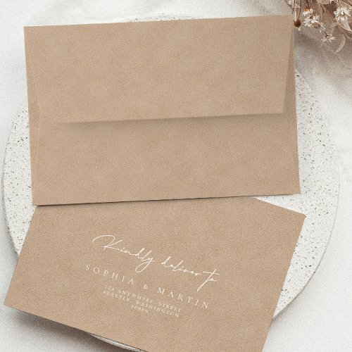 Elegant Modern Pale Taupe RSVP Return Address Envelope