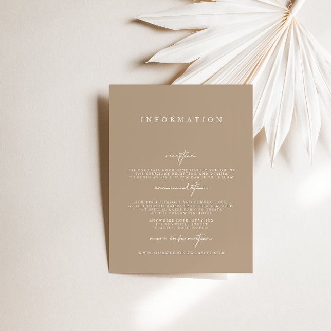 Elegant Modern Pale Taupe Wedding Enclosure Cards (Creator Uploaded)