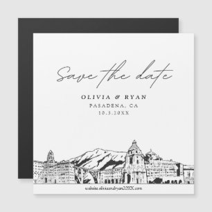 Elegant Modern Pasadena Save the Date Magnet