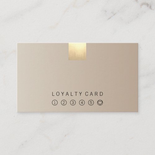 Elegant Modern Pastel Beige Gradient Gold Loyalty Business Card