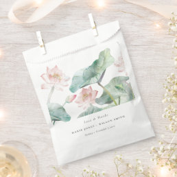 Elegant Modern Pastel Blush Waterlily Wedding Favor Bag
