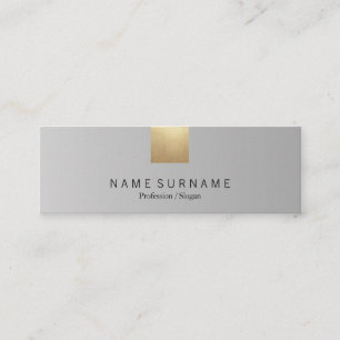 Elegant Modern Pastel Grey Gradient Gold Accent Mini Business Card