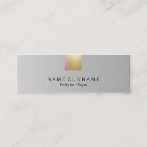 Elegant Modern Pastel Grey Gradient Gold Accent Mini Business Card