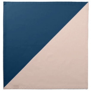 elegant modern pastel peach navy blue color block cloth napkin
