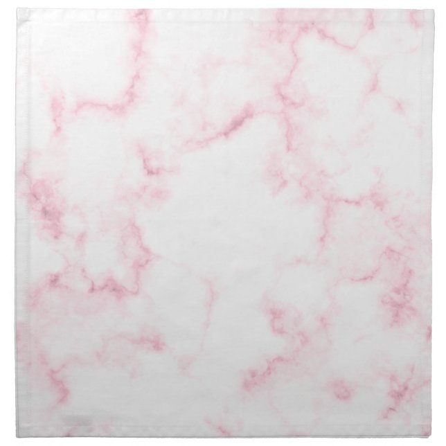 elegant modern pastel pink and white faux marble napkin (Front)