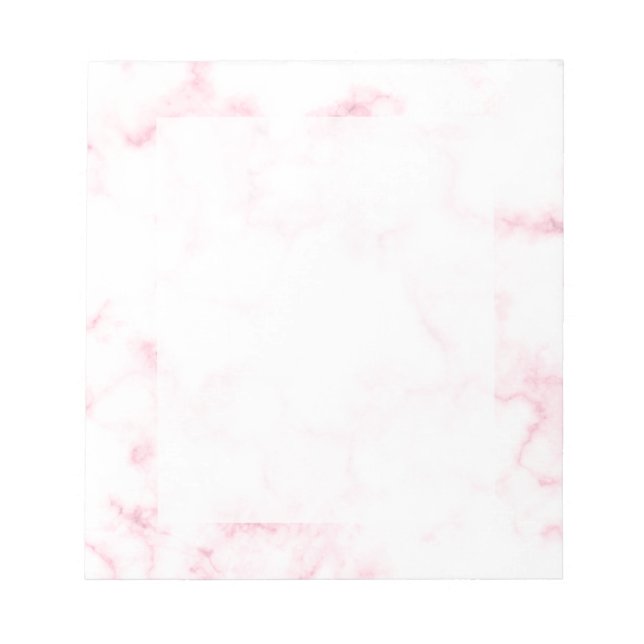elegant modern pastel pink and white faux marble notepad (Front)