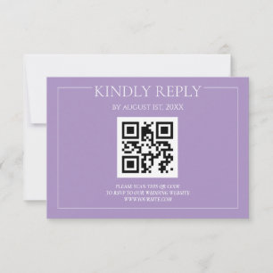 Elegant Modern Pastel Purple Wedding RSVP Card